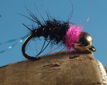 Black Squirrel nymphs, tungsten bead flies, barbed or barbless hooks, (3 pack) fly fishing flies
