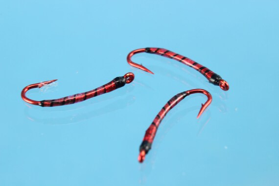 Midge Nymph Al Tungsteno Rosso – 12 Mosche Da Pesca Con Amo Mustad, Perfette Per La Pesca A Mosca