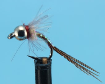CDC Rainbow Warrior, 3 pack flies, barbed or barbless hooks, nymphs