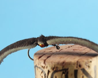 Chocolate Chamois Worm, 3 pack trout flies, worm imitation
