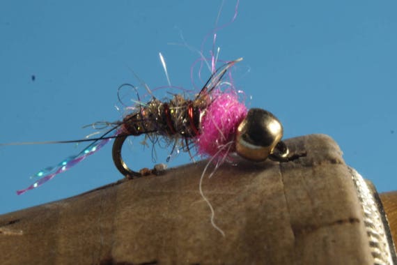 Pink Squirrel Flies, Tungsten Flies, 3 Pack Fly Fishing Flies