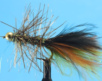 Pseudo Mint Bugger, 3 pack flies, streamer pattern