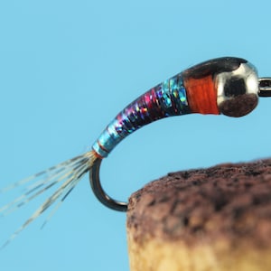 Rainbow Perdigon Nymph, barbless flies, 3 pack Euro nymphs, trout flies