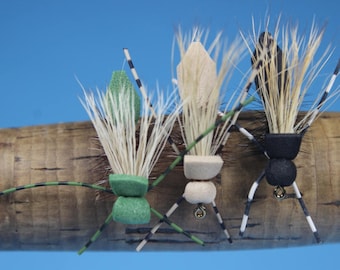 Foam Hopper flies, (3 pack) fly fishing flies, hand-tied flies, hopper flies, terrestrial flies, Trout flies,dry flies
