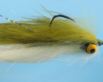 Double Bunny streamer fly, baitfish streamer, barbless fly
