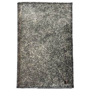 Soft Leather Metallic 'Cracked' Silver Travel Clutch/Wallet/Purse with multiple cards, notes, passport, phone and coin compartments
