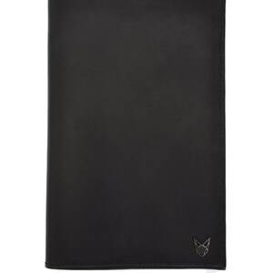 Clutch/Monedero/Monedero de Cuero Nappa Negro Suave con múltiples tarjetas, notas, pasaporte, teléfono y compartimentos de monedas