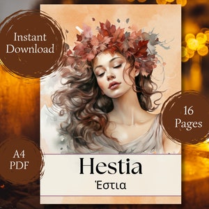 Guide de culte Hestia - Déesse grecque - Pages d'informations sur le polythéisme hellénique, grimoires, journaux de dévotion - PDF imprimable instantané