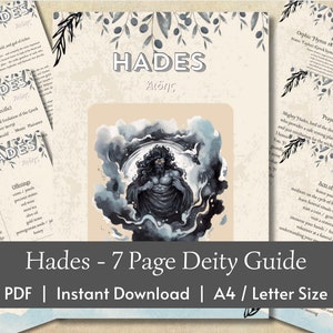Hades Worship Guide - Greek God - Info pages for Hellenic Polytheism, grimoires, devotion journals - Instant printable PDF