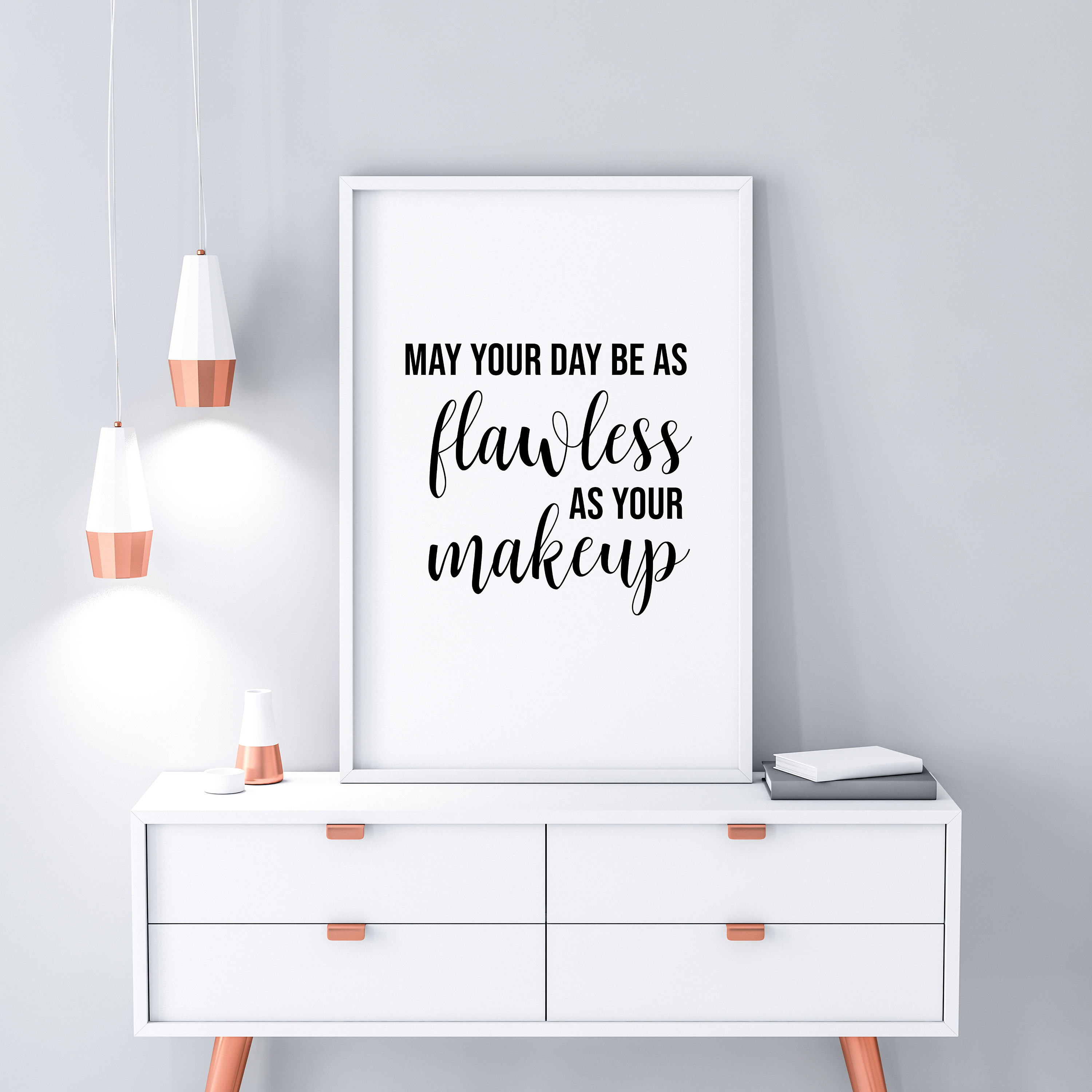 Makeup Wall Art Quote Poster Glam Home Decor Fashion Printable Etsy