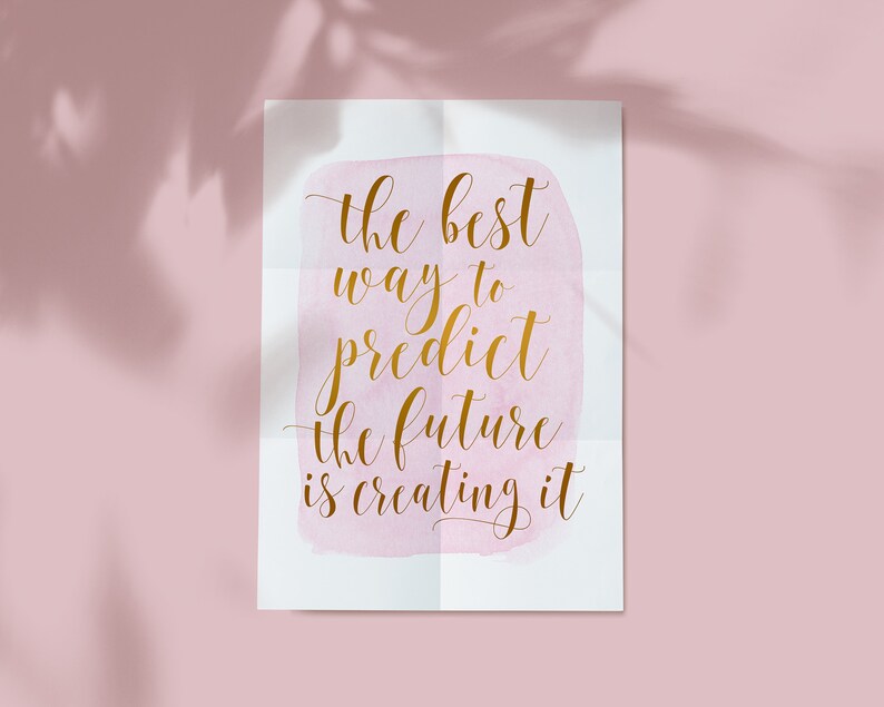 Printable Quotes Rose Gold Decor Watercolor Print Motivational | Etsy