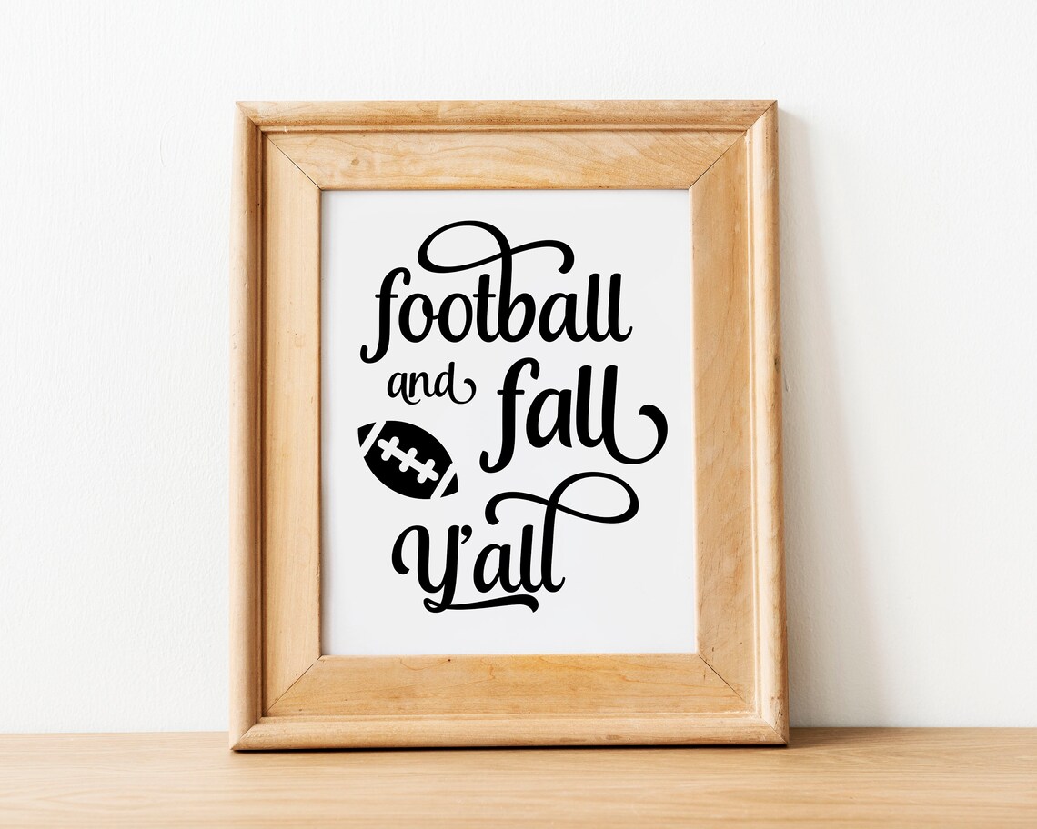 Fall Football Wall Art Printable Autumn Southern Wall Decor | Etsy