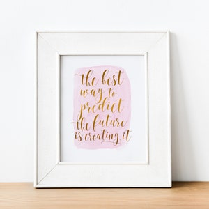 Printable Quotes Rose Gold Decor Watercolor Print Motivational | Etsy