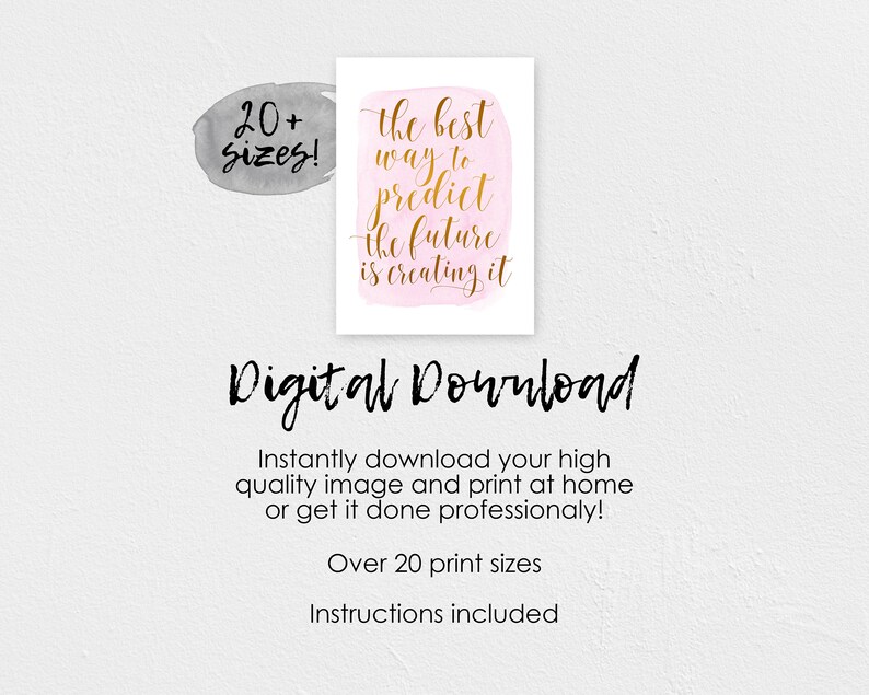 Printable Quotes Rose Gold Decor Watercolor Print Motivational | Etsy