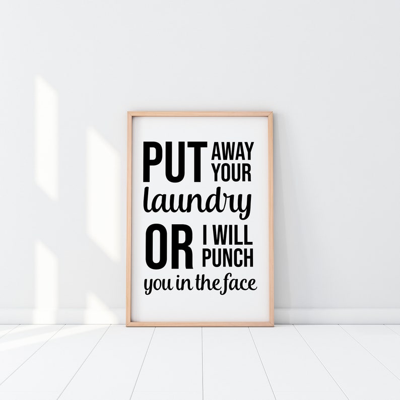 Laundry Room Decor Funny Laundry Sign Sarcastic Printable Wall Etsy