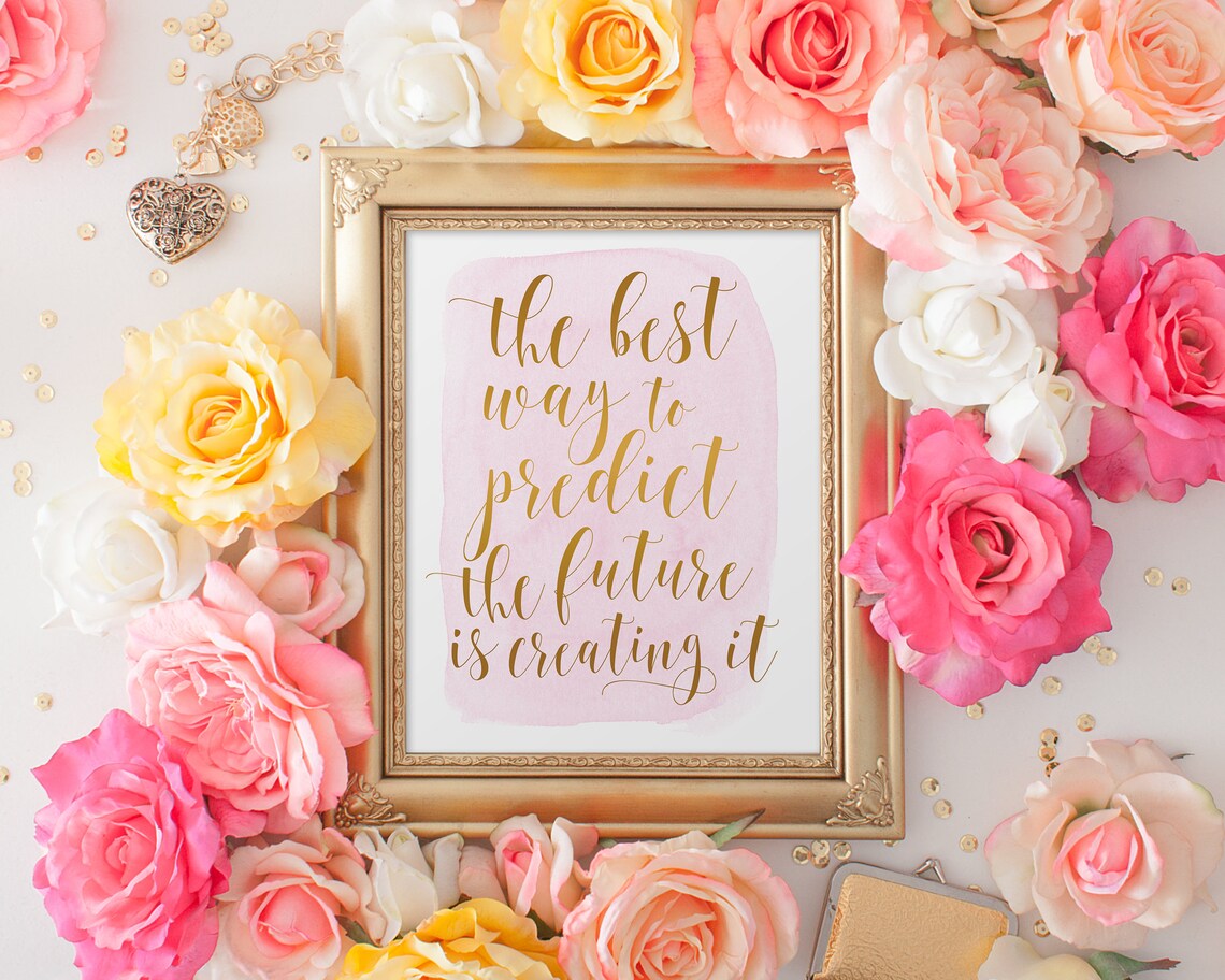 Printable Quotes Rose Gold Decor Watercolor Print Motivational | Etsy