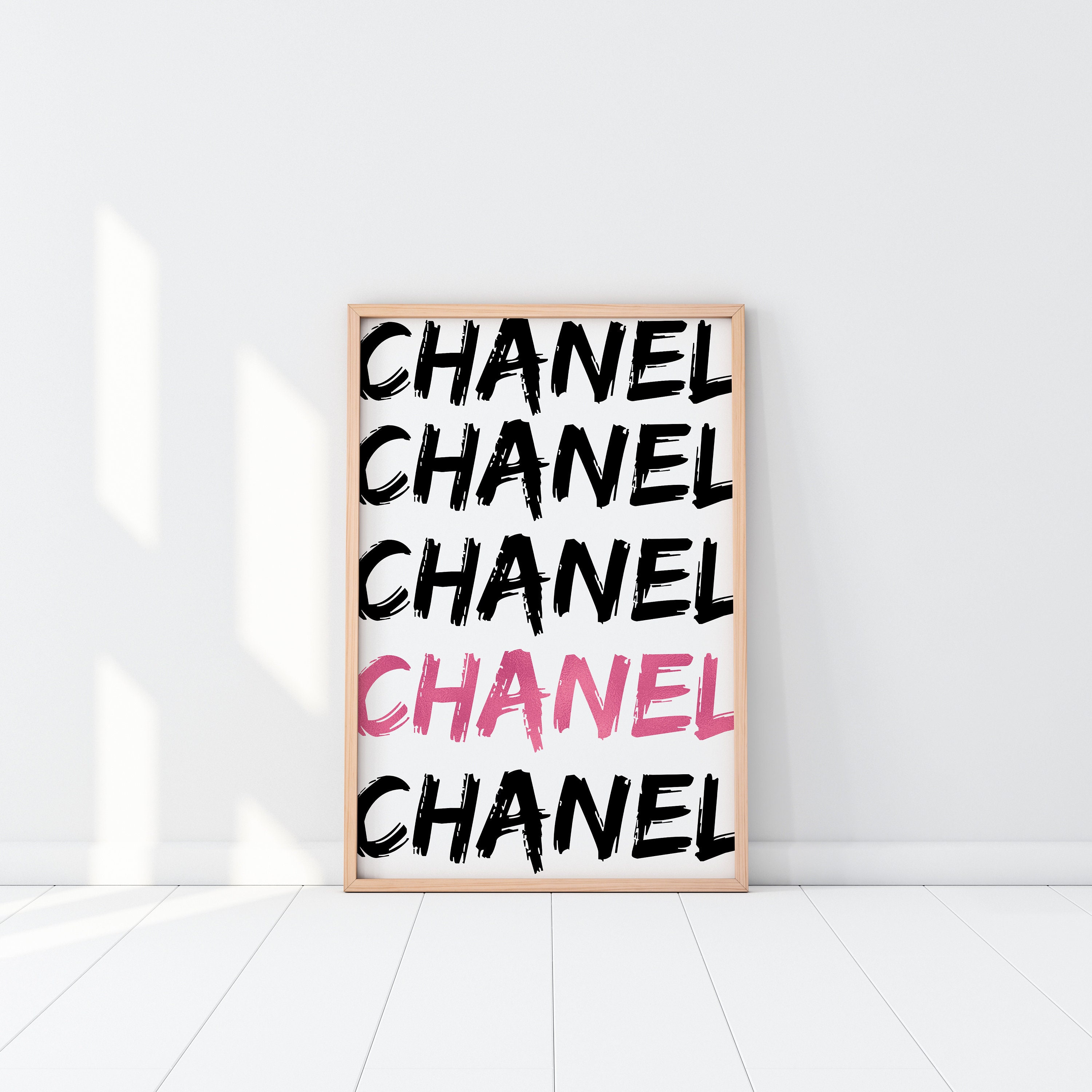Chanel Rose Gold Decor Fashion Wall Art Bathroom Wall Decor Etsy
