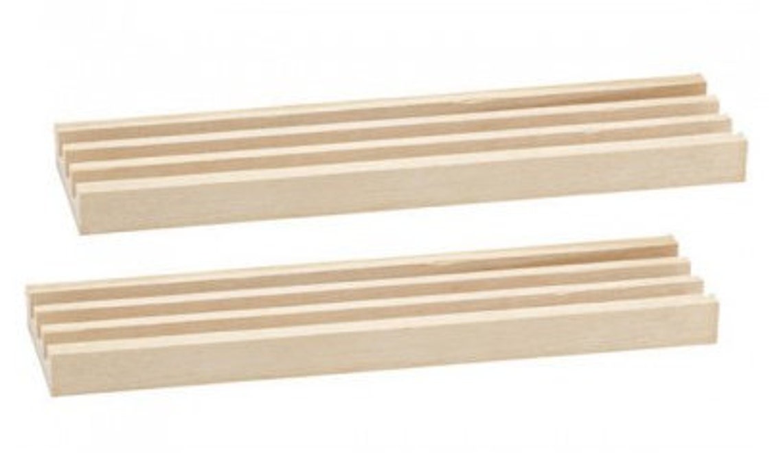2 Piece 3 Slot Wooden Domino Tile Holder Etsy