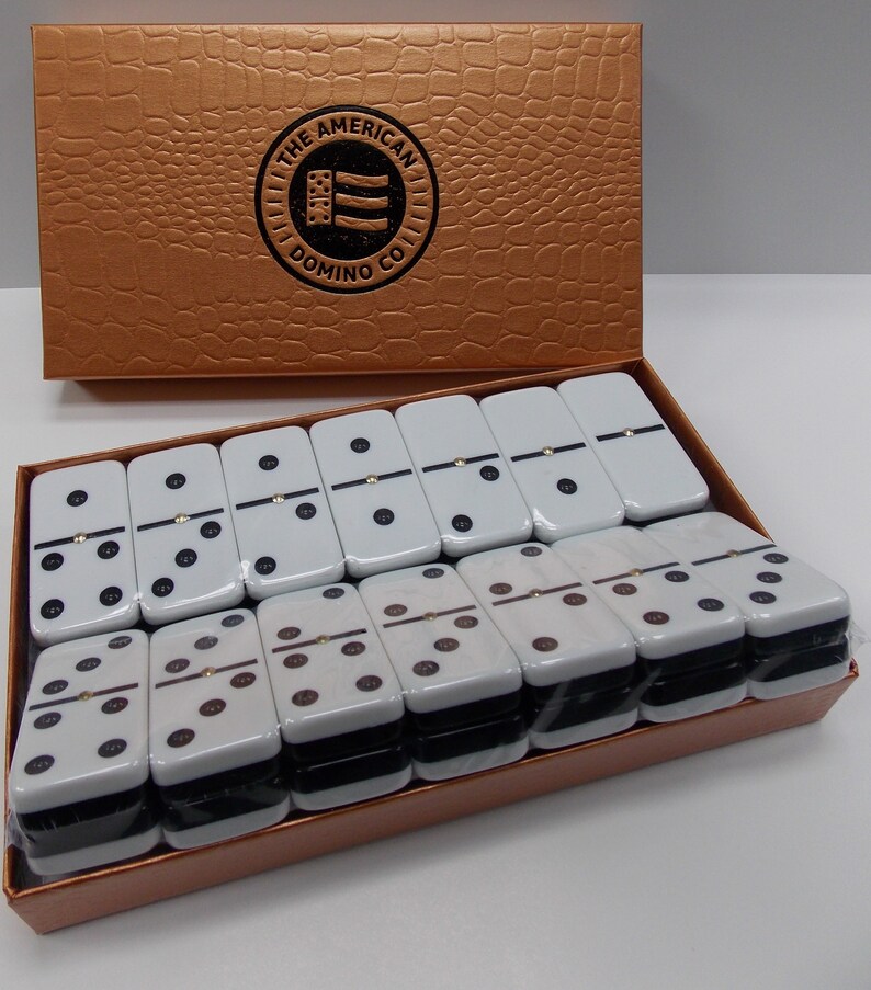 Double Six Professional Jumbo Size Two Tone Dominoes Set With