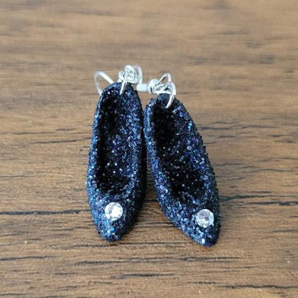 Black Barbie Earrings, Black Barbie Heel Earrings, Black Earrings, Barbie Movie, Barbiecore, Swarovski Crystal Earrings, Black Barbie Heels