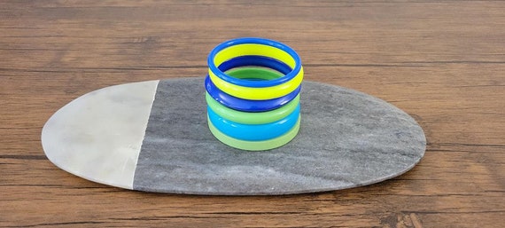 Vintage Plastic Bangle Stack, Bangle Stack, Neon … - image 4