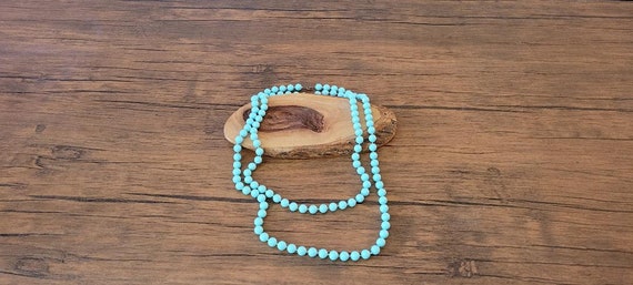 Vintage Blue Beaded Necklaces, Robins Egg Blue Ne… - image 9