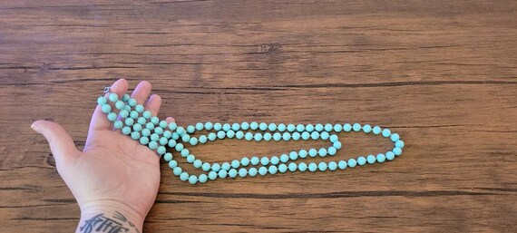 Vintage Blue Beaded Necklaces, Robins Egg Blue Ne… - image 4