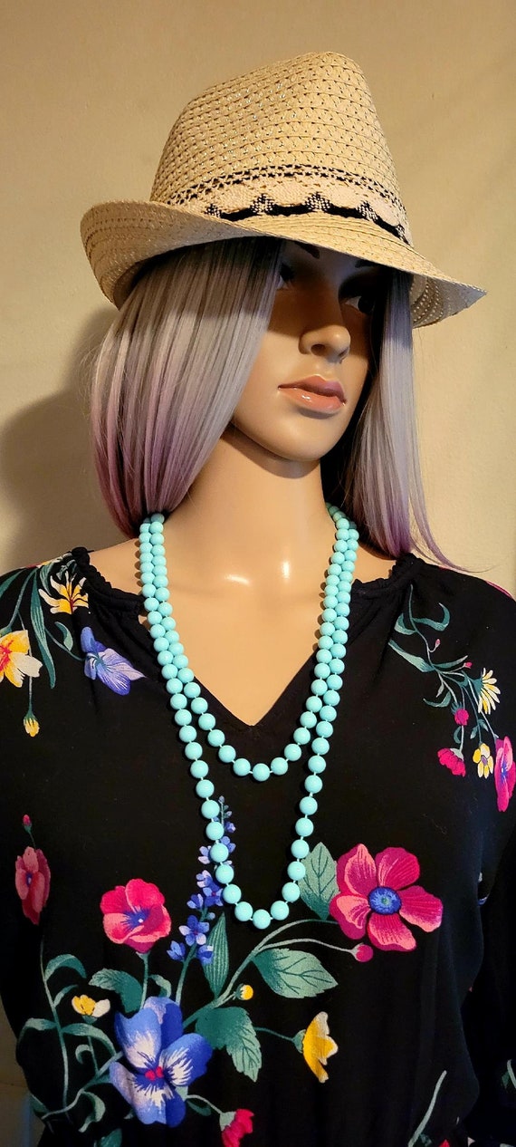 Vintage Blue Beaded Necklaces, Robins Egg Blue Ne… - image 10