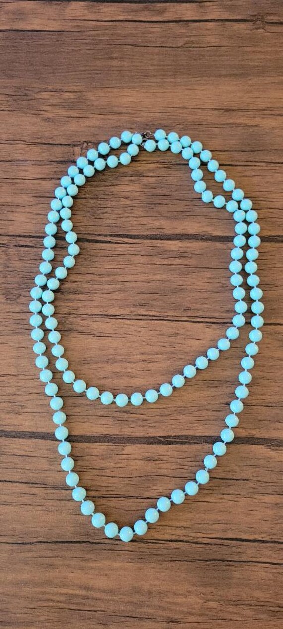 Vintage Blue Beaded Necklaces, Robins Egg Blue Ne… - image 7