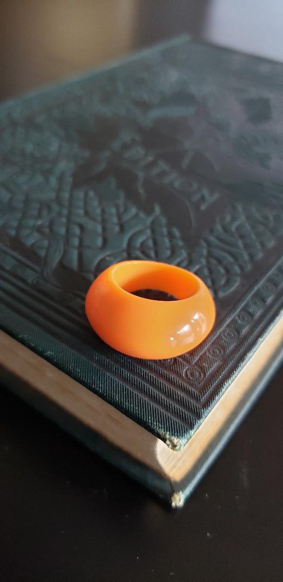 Orange Vintage Lucite Ring,  Orange Ring, Statemen