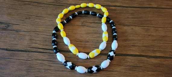 Black and Yellow Vintage Necklace Set, Vintage Je… - image 1