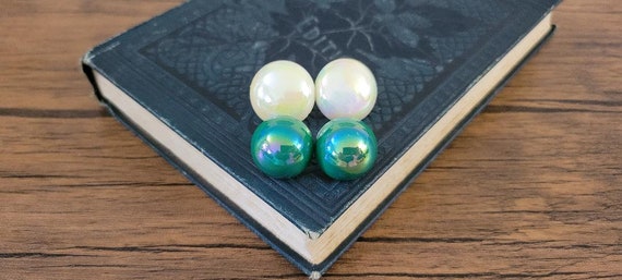Vintage Colorful Enamel Earrings, Colorful Earrin… - image 6