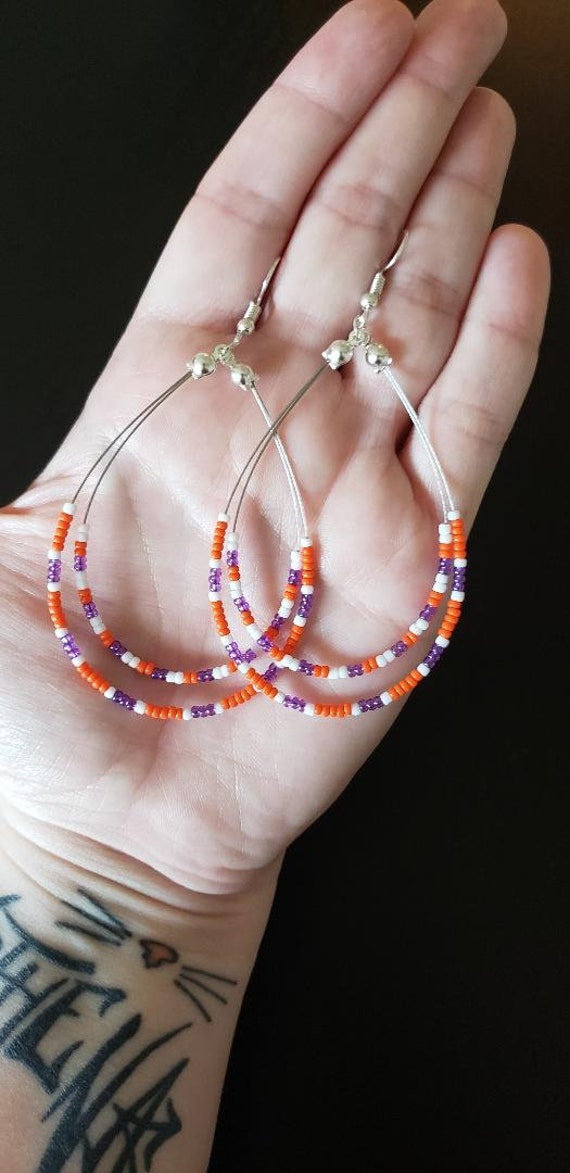 Clemson Tigers Earrings Clemson Football Clemson Earrings Tiger Earrings Clemson Tigers Football Earrings School Colors Team Colors