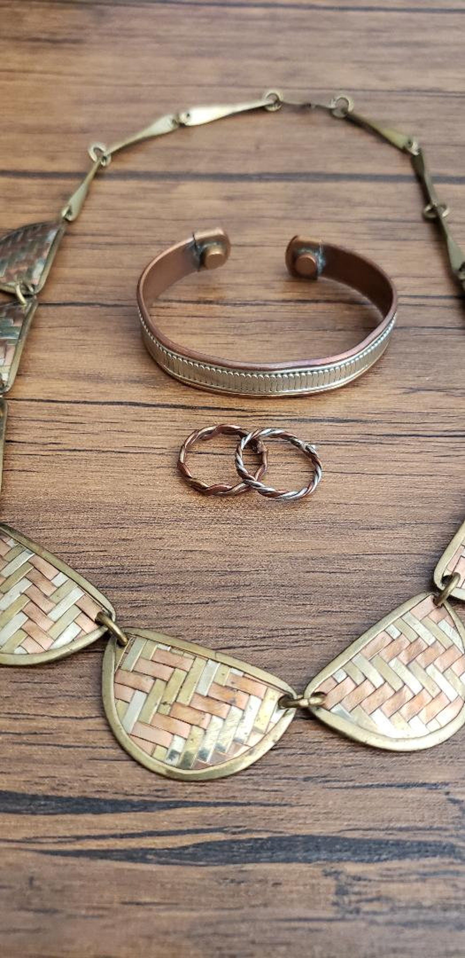 Vintage Copper and Brass Jewelry Set Vintage Copper Jewelry Etsy