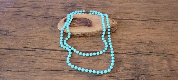 Vintage Blue Beaded Necklaces, Robins Egg Blue Ne… - image 6