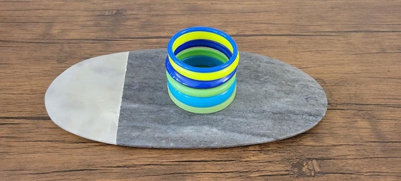 Vintage Plastic Bangle Stack, Bangle Stack, Neon … - image 9