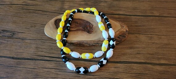 Black and Yellow Vintage Necklace Set, Vintage Je… - image 3