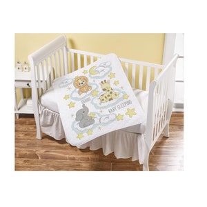 Bucilla Pre quilted Baby Crib Quilt Cross Stitch Kit LULLABY