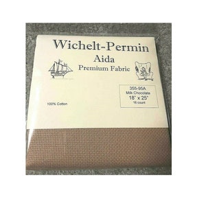 Wichelt Permin Premium AIDA Cross Stitch Fabric - 14 Count, Chalkboard Black, 18x25 Inches - View #13