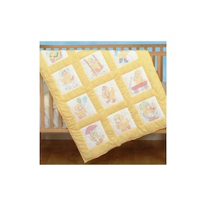 Jack Dempsey Nursery Quilt Blocks 12-teilige gestempelte Kreuzstichstickerei-BABY-ENTE 9 &quot;x 9&quot;