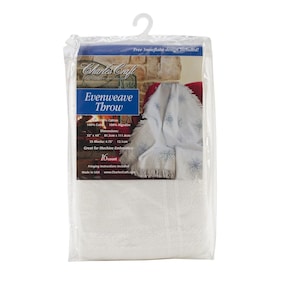 Charles Craft Blank for Cross Stitch 16ct Evenweave Throw Blanket Afghan 32&quot; x 44&quot; with 35 Stitching Blocks