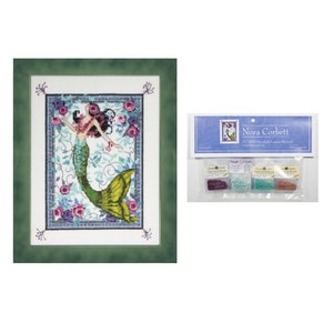 MIRABILIA Nora Corbett Cross Stitch PATTERN & EMBELLISHMENT Pack Moonlight Laguna Mermaid NC285