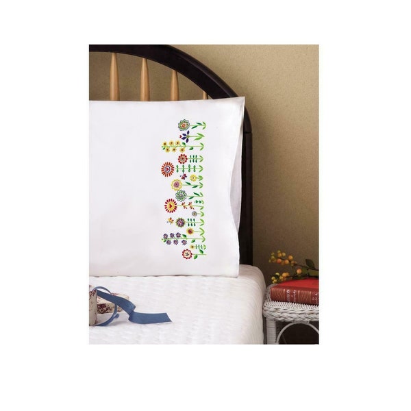 TOBIN Premium Pillow Cases 2pk for Stamped Embroidery WHIMSY FLORAL