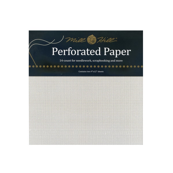 Mill Hill PERFORATED Needlework Paper Fabric for Cross Stitch 14ct 2pc 9x12 WHITE