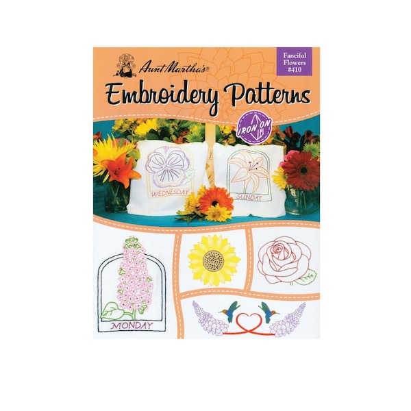 Iron on Flower Embroidery Patterns Etsy