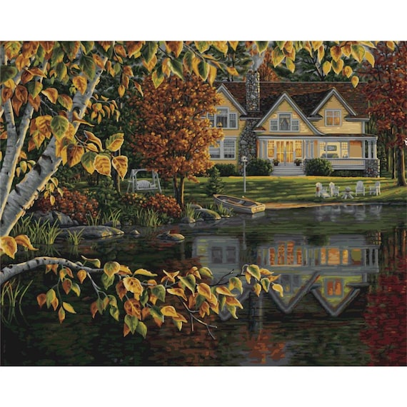 Paint Works Paint By Number Kit 20/"X16/"-Lakeside Village