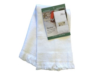 Charles Craft BLANK Velour Guest Towel for Cross Stitch White 14 ct Includes Free Pattern
