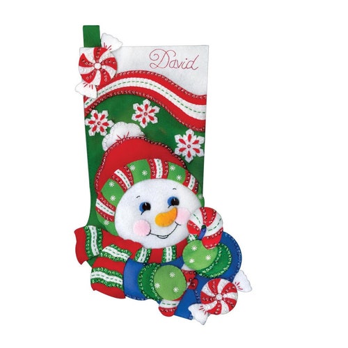 Design Works Felt Applique Christmas Stocking Kit Candy Cane Etsy