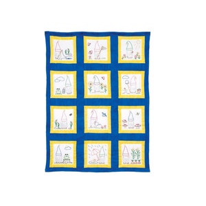 Jack Dempsey Needle Art Stamped Quilt Blocks - 6 Pack 18x18" Long Stem Rose Design