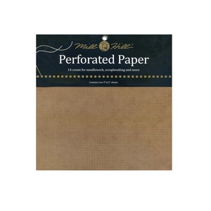 Mill Hill PERFORATED Needlework Paper Fabric for Cross Stitch 14ct 2pc 9x12 ANTIQUE BROWN
